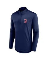 Men's Fanatics Navy Boston Red Sox Quarterback Quarter-Zip Top