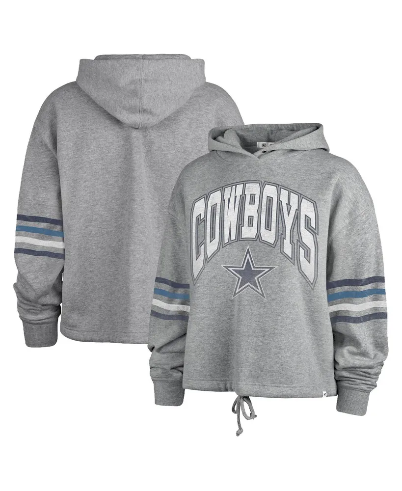 Women's '47 Brand Heather Gray Distressed Dallas Cowboys Upland Bennett Pullover Hoodie