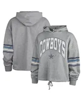 Women's '47 Brand Heather Gray Distressed Dallas Cowboys Upland Bennett Pullover Hoodie