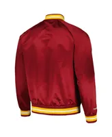 Men's Mitchell & Ness Wine Cleveland Cavaliers Hardwood Classics Throwback Wordmark Raglan Full-Snap Jacket