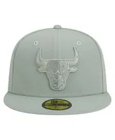 Men's New Era Light Green Chicago Bulls Sage Color Pack 59FIFTY Fitted Hat