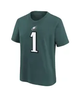 Big Boys Nike Jalen Hurts Green Philadelphia Eagles Player Name and Number T-shirt