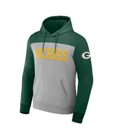 Men's Nfl x Darius Rucker Collection by Fanatics Heather Gray Green Bay Packers Color Blocked Pullover Hoodie