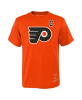 Big Boys Mitchell & Ness Eric Lindros Orange Philadelphia Flyers Name and Number T-shirt