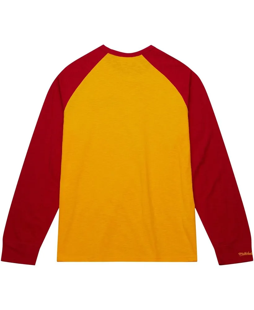 Men's Mitchell & Ness Gold Usc Trojans Legendary Slub Raglan Long Sleeve T-shirt