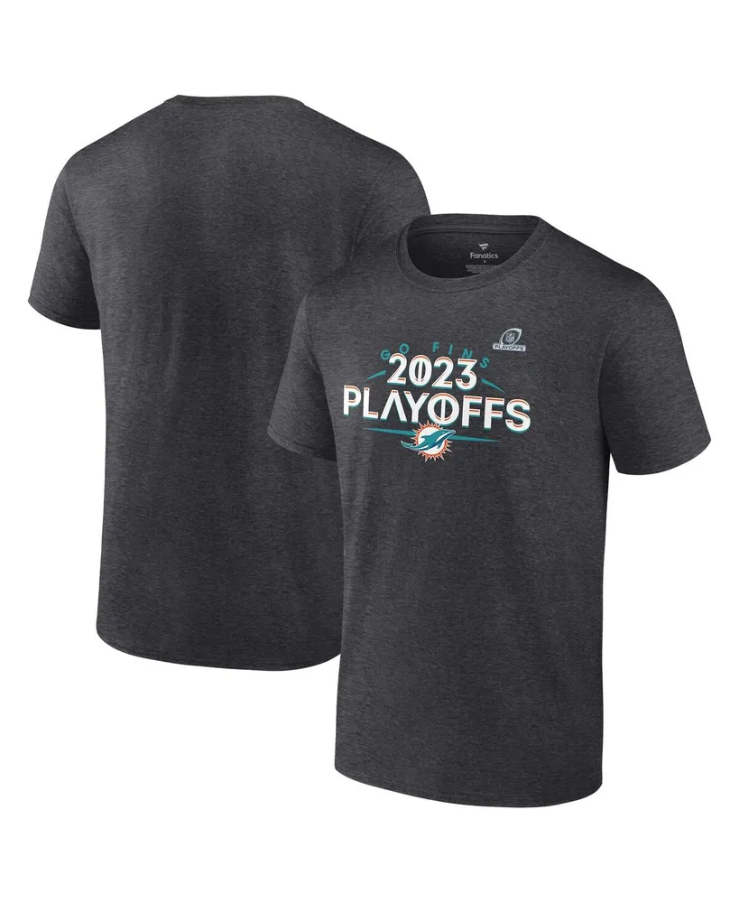 Men's Fanatics Heather Charcoal Miami Dolphins 2023 Nfl Playoffs T-shirt