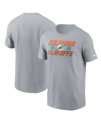 Men's Nike Gray Miami Dolphins 2023 Nfl Playoffs Iconic T-shirt