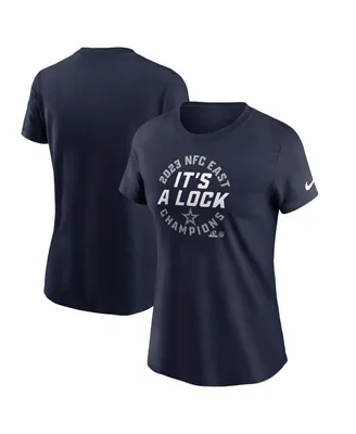 Women's Nike Navy Dallas Cowboys 2023 Nfc East Division Champions Locker Room Trophy Collection T-shirt