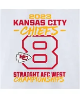 Men's Fanatics White Kansas City Chiefs Eight-Time Afc West Division Champions T-shirt