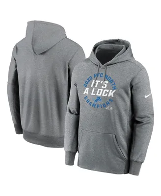 Men's Nike Heather Gray Detroit Lions 2023 Nfc North Division Champions Locker Room Trophy Collection Pullover Hoodie