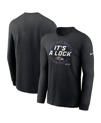 Men's Nike Black Baltimore Ravens 2023 Afc North Division Champions Locker Room Trophy Collection Long Sleeve T-shirt