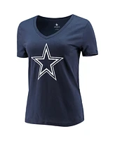 Women's Fanatics CeeDee Lamb Navy Dallas Cowboys Player Icon Name and Number V-Neck T-shirt