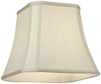 Creme Small Square Cut Corner Lamp Shade 8" Top x 12" Bottom x 11" Slant x 10.5" High (Spider) Replacement with Harp and Finial - Springcrest