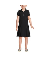 Lands' End Little Girls School Uniform Short Sleeve Mesh Pleated Polo Dress