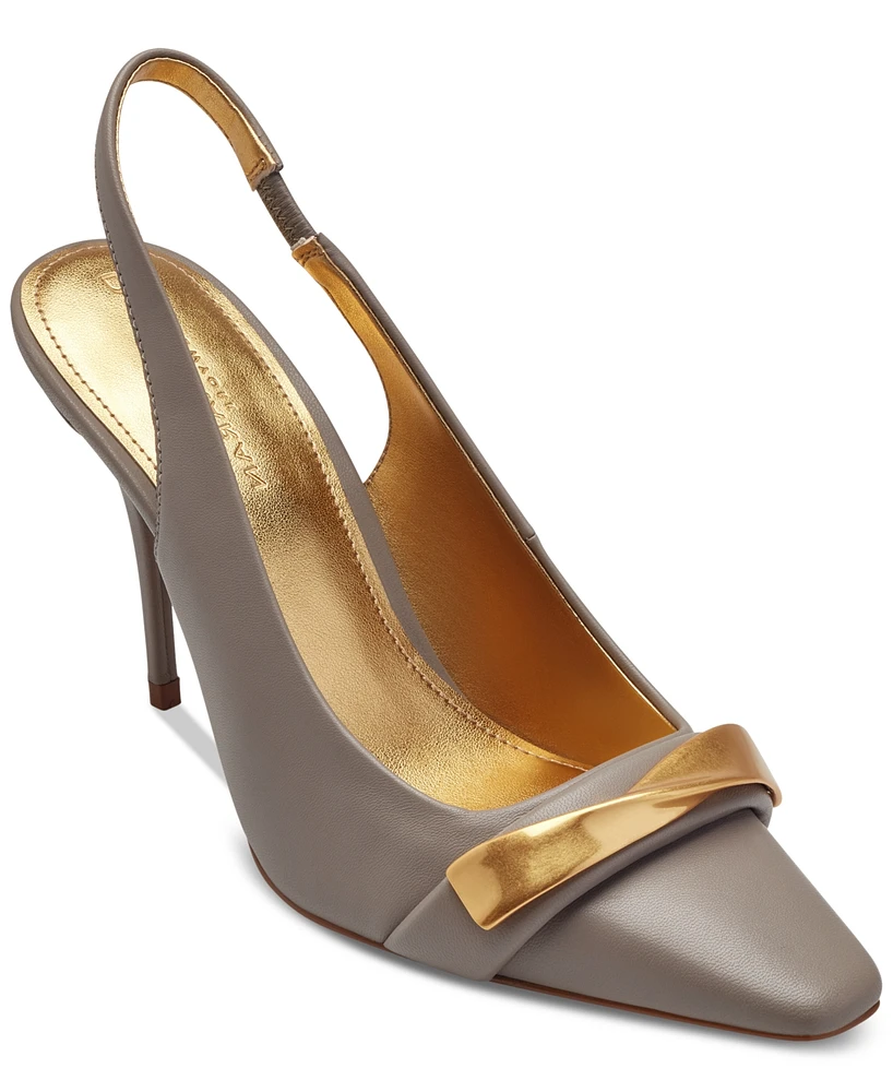 Donna Karan New York Women's Sayer Leather Square Toe Slingback Pumps