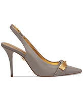Donna Karan New York Women's Sayer Leather Square Toe Slingback Pumps