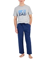 Club Room Men's 2-Pc. Best Dad Graphic T-Shirt & Stripe Pajama Pants Set, Created for Macy's