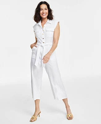 I.n.c. International Concepts Women's Short-Sleeve Utility Jumpsuit, Created for Macy's