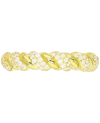 Cubic Zirconia Twist San Marcos Ring 14k Gold-Plated Sterling Silver