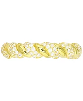 Cubic Zirconia Twist San Marcos Ring 14k Gold-Plated Sterling Silver