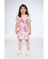 Girl French Terry Dress Multicolor Swirl Print - Toddler|Child