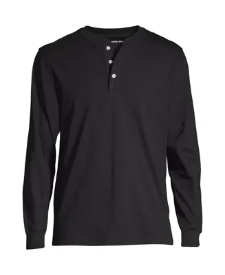 Lands' End Men's Big and Tall Super-t Long Sleeve Henley T-Shirt