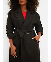 Rebdolls Women's Plus Hazel Wool Blend Belted Coat