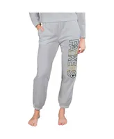 Women's Concepts Sport Gray Green Bay Packers Sunray French Terry Pants