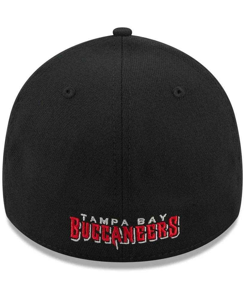 Men's New Era Black Tampa Bay Buccaneers Flawless Stripe 39THIRTY Flex Hat