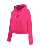 Women's Pro Standard Buffalo Bills Triple Pink Cropped Pullover Hoodie