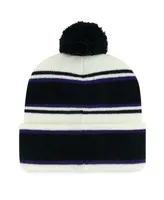 Youth Boys and Girls '47 Brand White Baltimore Ravens Stripling Cuffed Knit Hat with Pom