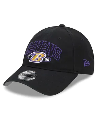 Youth Boys and Girls New Era Black Baltimore Ravens Outline 9FORTY Adjustable Hat