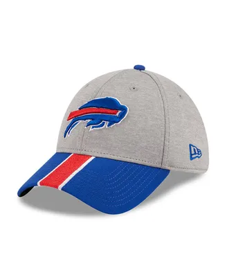 Men's New Era Heather Gray, Royal Buffalo Bills Striped 39THIRTY Flex Hat