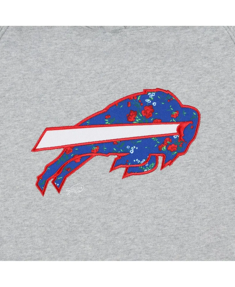 Women's New Era Gray Buffalo Bills Floral Raglan Pullover Hoodie