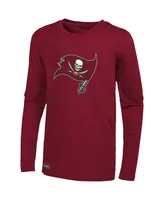 Men's Red Tampa Bay Buccaneers Side Drill Long Sleeve T-shirt