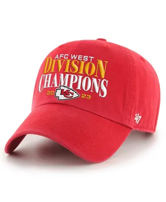 Men's '47 Brand Red Kansas City Chiefs 2023 Afc West Division Champions Clean Up Adjustable Hat