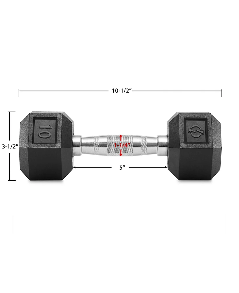 Philosophy Gym Rubber Coated Hex Dumbbell Hand Weights