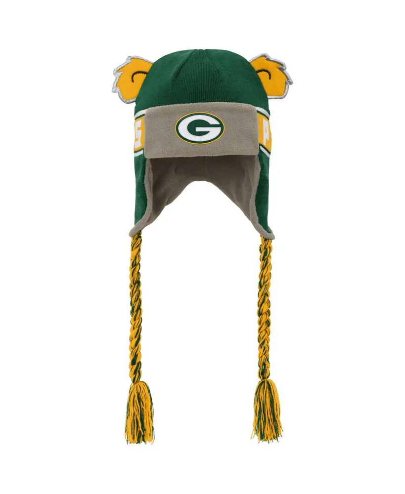 Little Boys and Girls Green Green Bay Packers Wordmark Ears Trooper Knit Hat