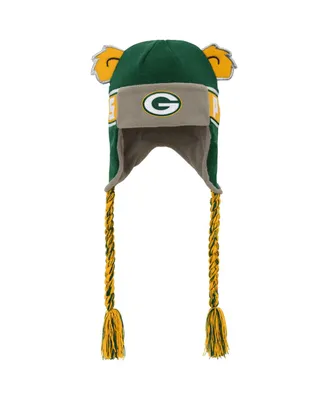 Little Boys and Girls Green Green Bay Packers Wordmark Ears Trooper Knit Hat
