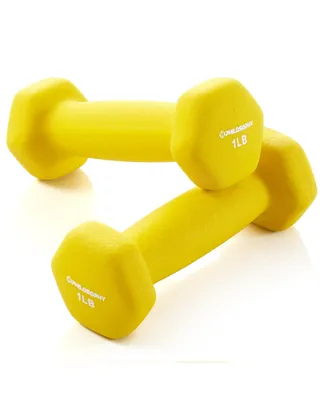 Philosophy Gym Neoprene Dumbbell Hexagon Hand Weights, 1 lb Pair - 2 lb Total