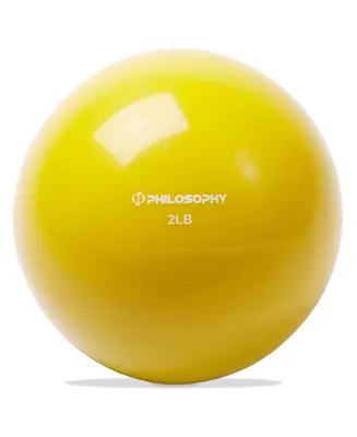 Philosophy Gym Toning Ball, 2 Lb, Yellow - Soft Weighted Mini Medicine Ball