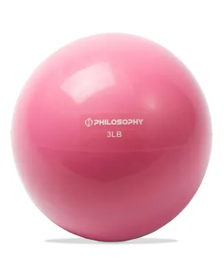 Philosophy Gym Toning Ball, 3 Lb, Pink - Soft Weighted Mini Medicine Ball