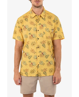 Hurley Men's Rincon Print Short Sleeve Button-Up Shirt