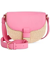 On 34th Holmme Small Straw Crossbody, Created for Macy's