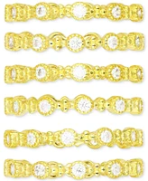 6-Pc. Set Cubic Zirconia Stack Rings 14k Gold-Plated Sterling Silver