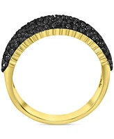 Black Cubic Zirconia Pave Wide Seven Row Statement Ring (Also White Zirconia)