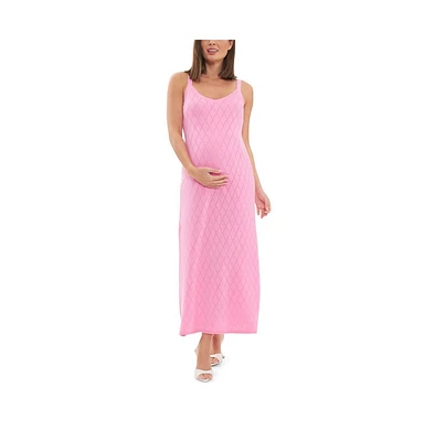 Ripe Maternity Skyla Pointelle Knit Dress Bubble Gum