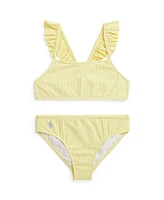 Polo Ralph Lauren Toddler and Little Girls Cable-Knit Ruffled Two-Piece Swimsuit