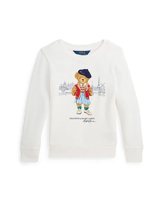 Polo Ralph Lauren Toddler and Little Girls Bear Paris Terry Crewneck Sweatshirt