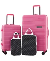 French Connection 4Pc Expandable Rolling Hardside Luggage Set